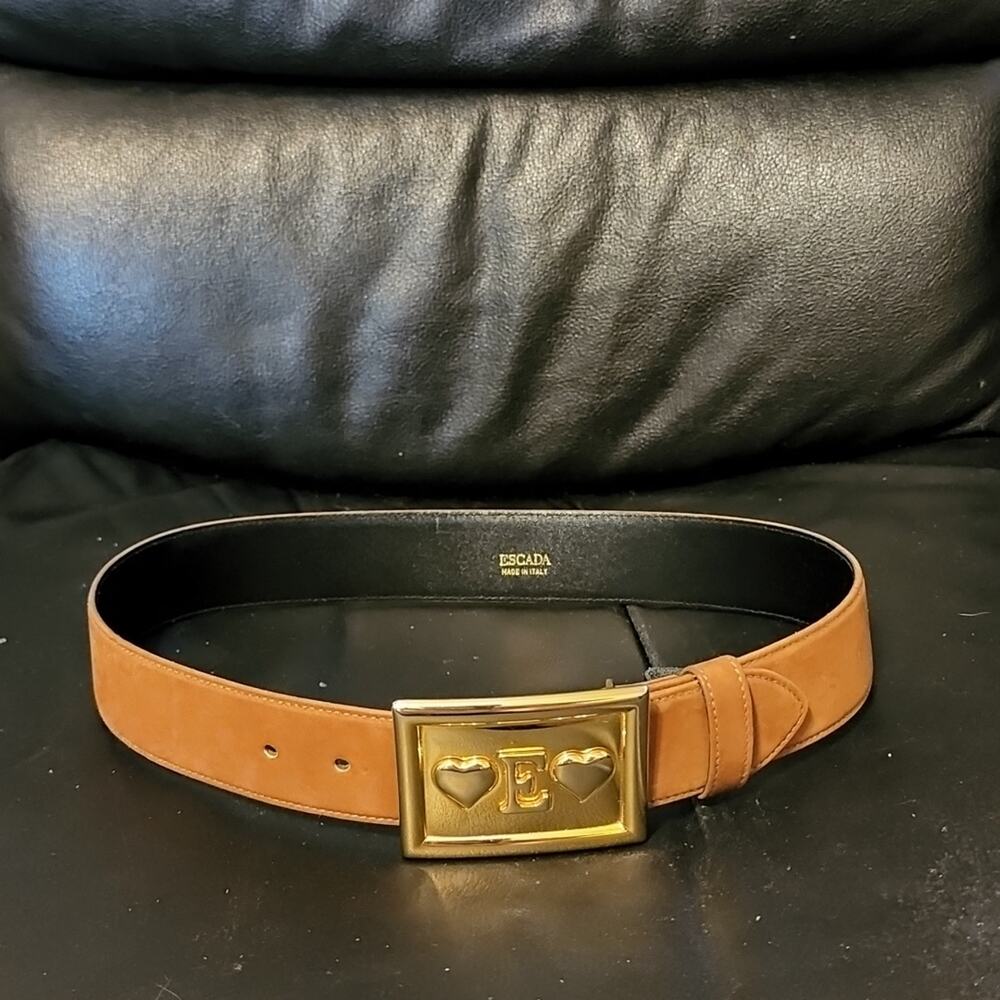 ESCADA MADE IN ITALY LARGE E BELT & BUCKLE SIZE 36 299-730-36